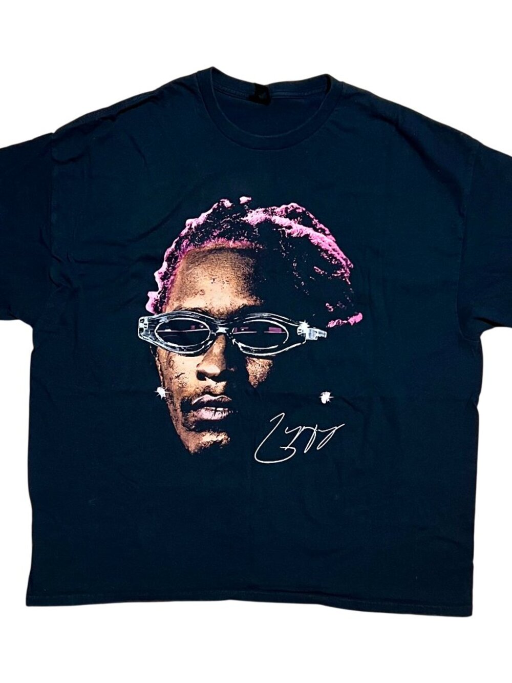 Young Thug Thugger Face Rap Black Graphic T-Shirt, Men's 2XL